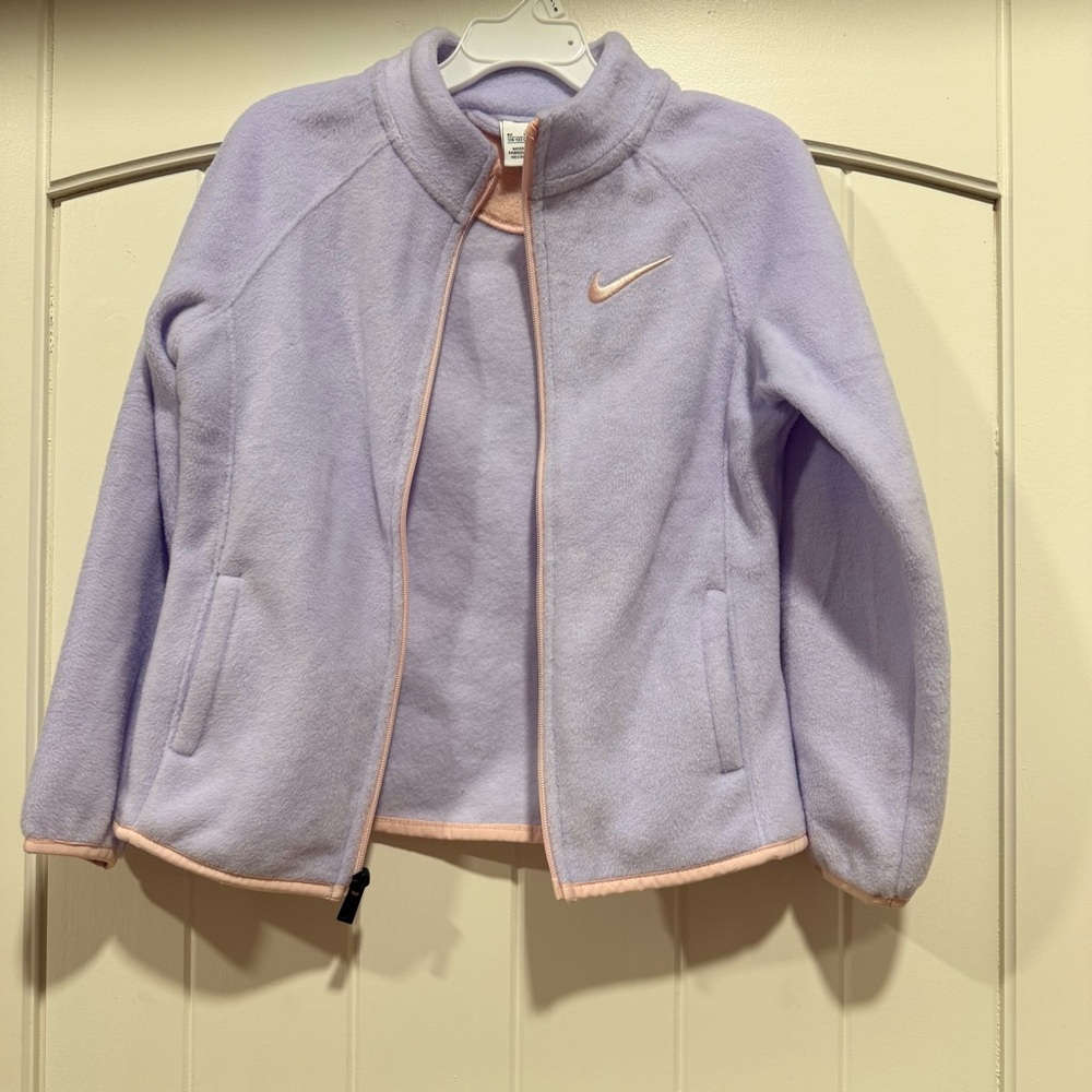 Nike Kids Lavender Fleece Jacket with Pink Trim